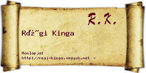 Régi Kinga névjegykártya