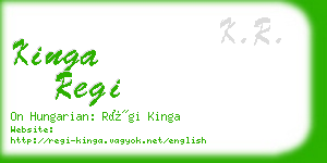 kinga regi business card